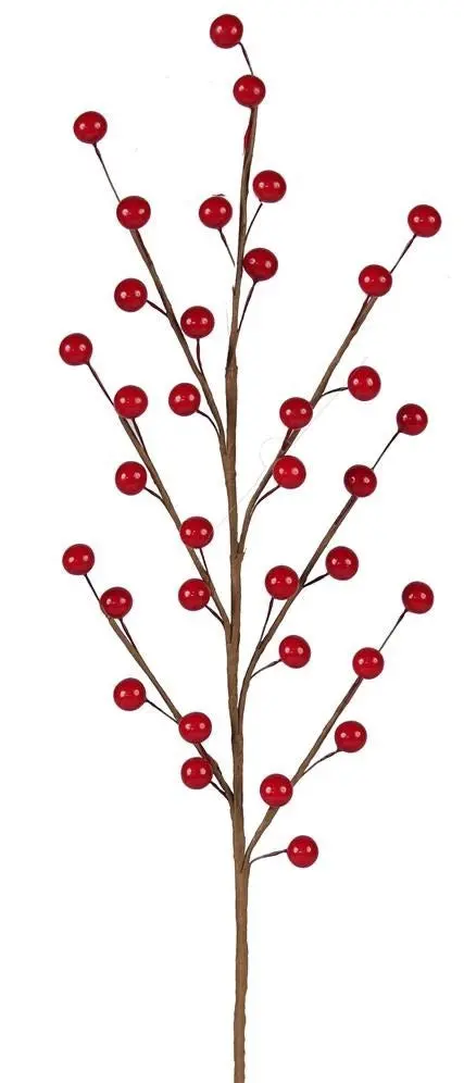 19" Red Berry Decorative Spray 1