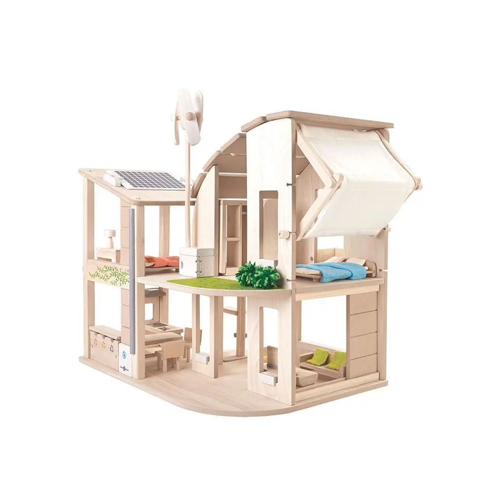 Plantoys Green Dollhouse With Furniture 1