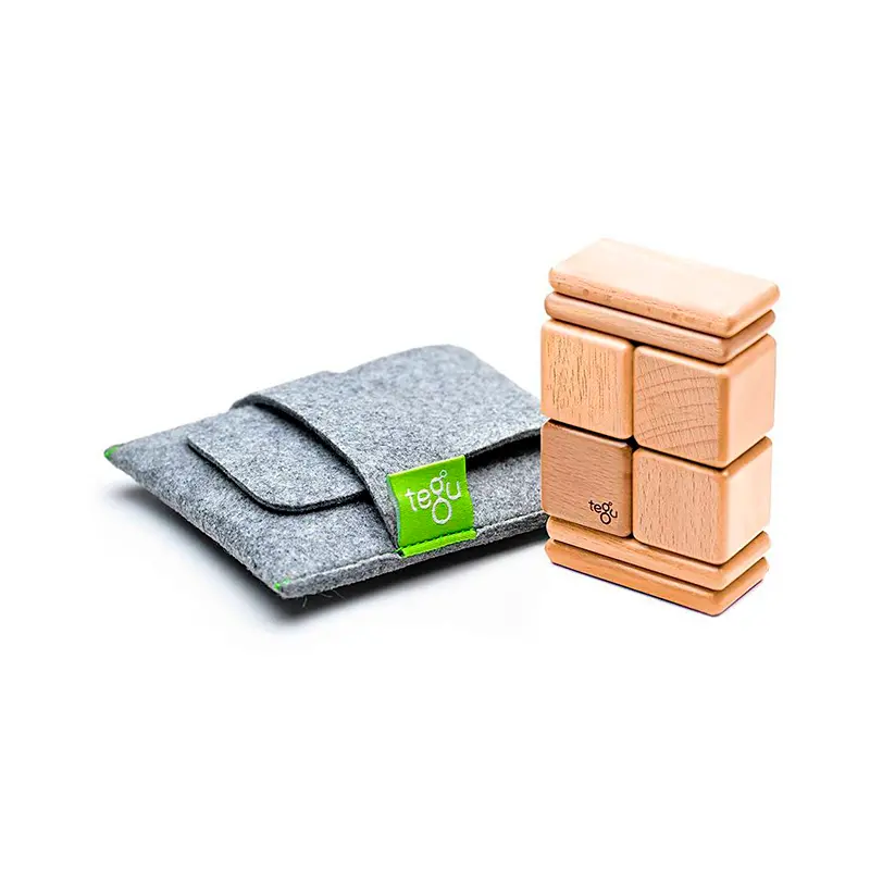 Tegu Original Pocket Pouch Magnetic Wooden Blocks 8 Pieces 6