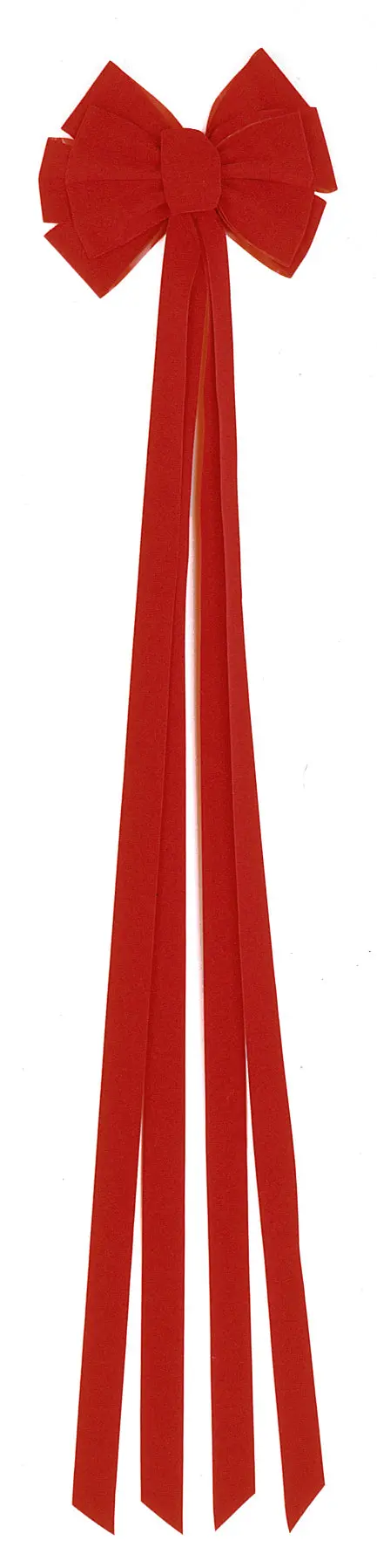 10" X 55" Red Velvet 10-Loop Christmas Tree Topper Bow 1