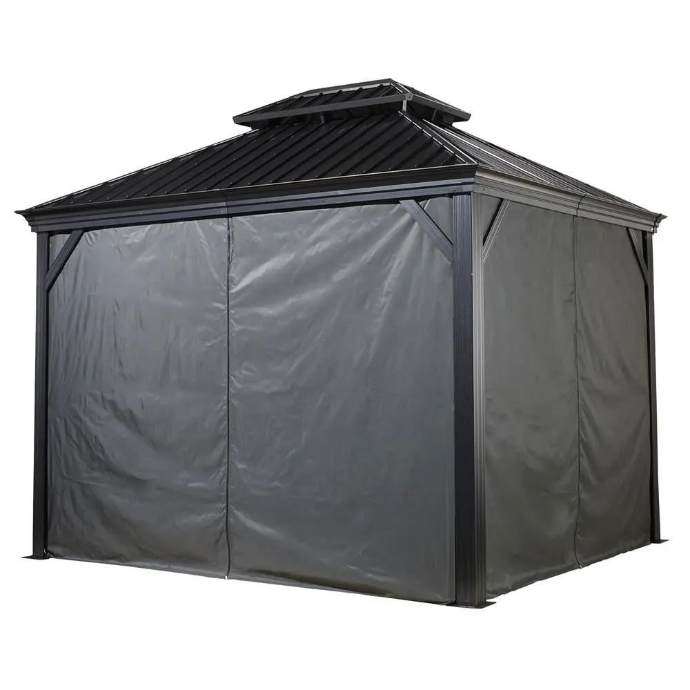 Gray Curtains For Provence Hard Top Gazebos By Sojag 1