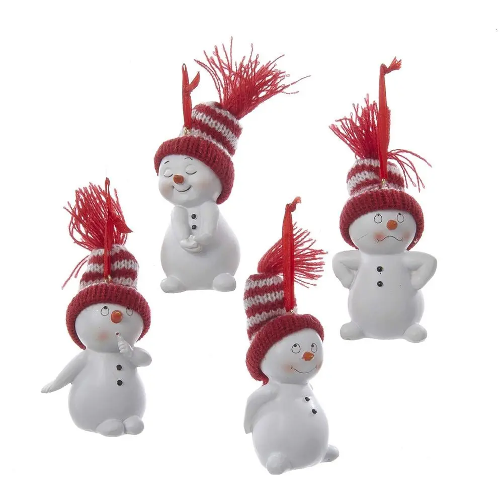 2.75" Knitted Hat Snowman Ornament 1