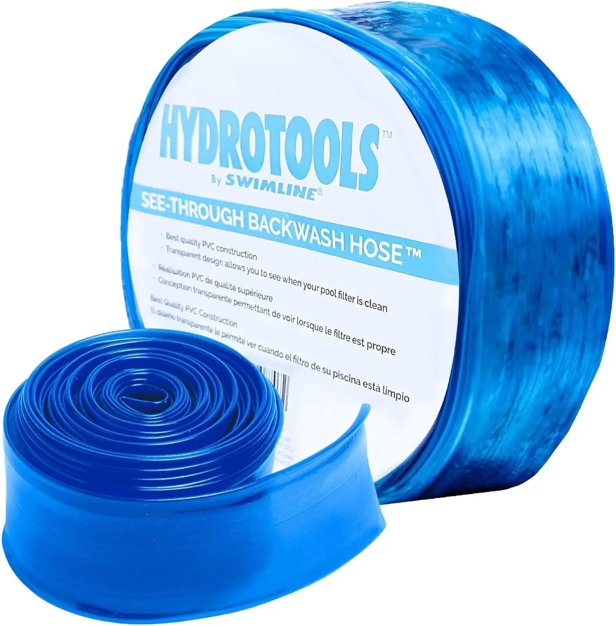 100' X 1.5" Hydrotools Kink-Free Transparent Pvc Pool Backwash Hose 1