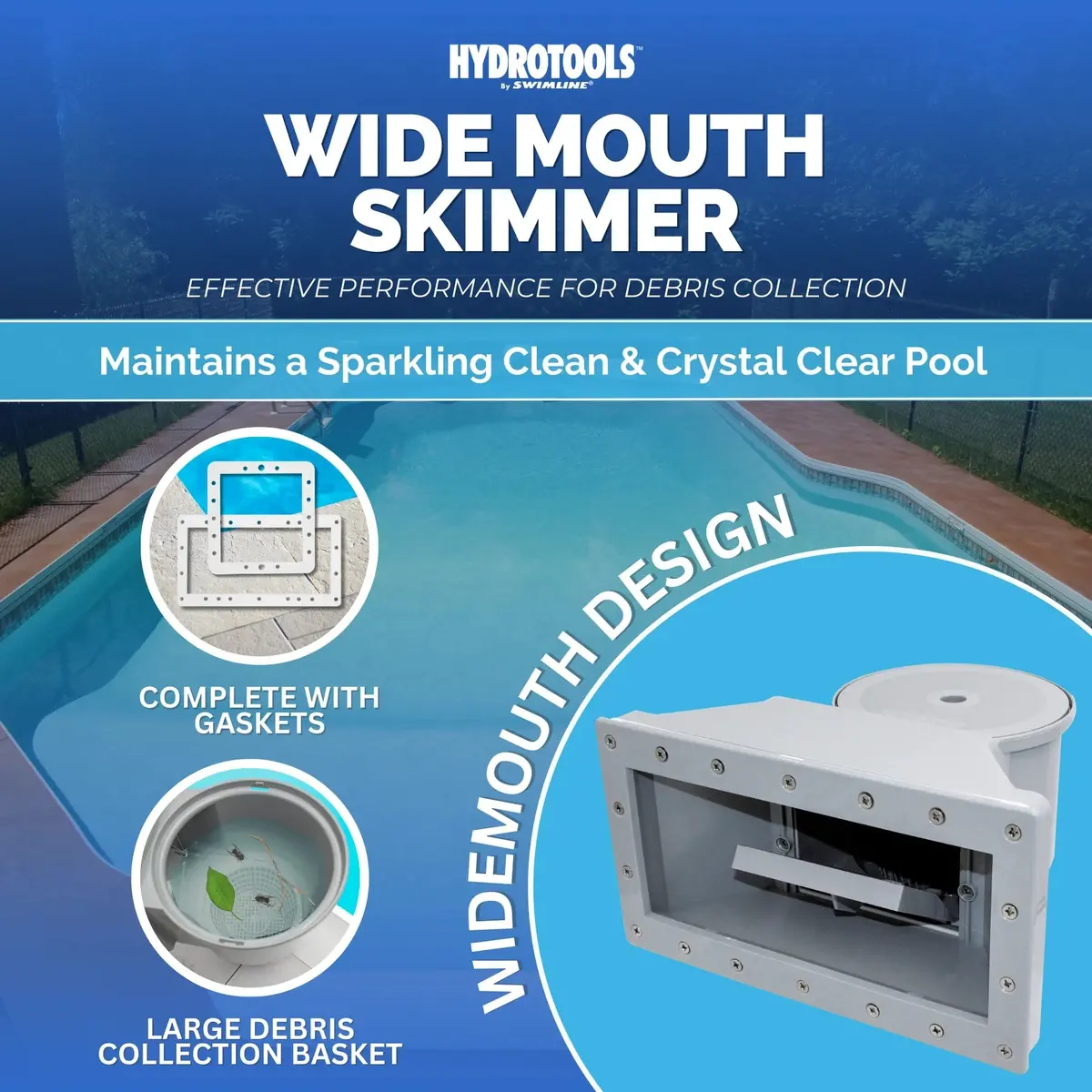 Gray Wide Mouth Thru-Wall Skimmer From Hydrotools 1