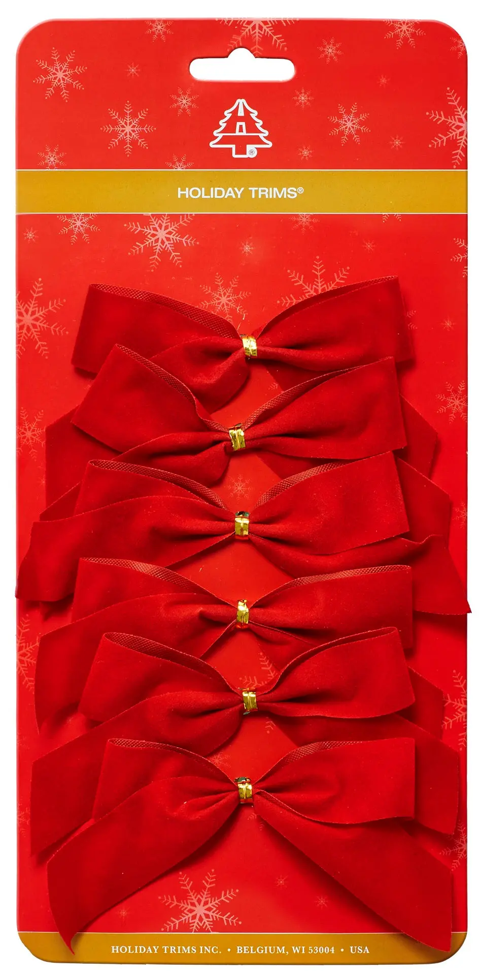 6 Pack Of 3.5" Mini Red Velvet 2-Loop Christmas Bows 1