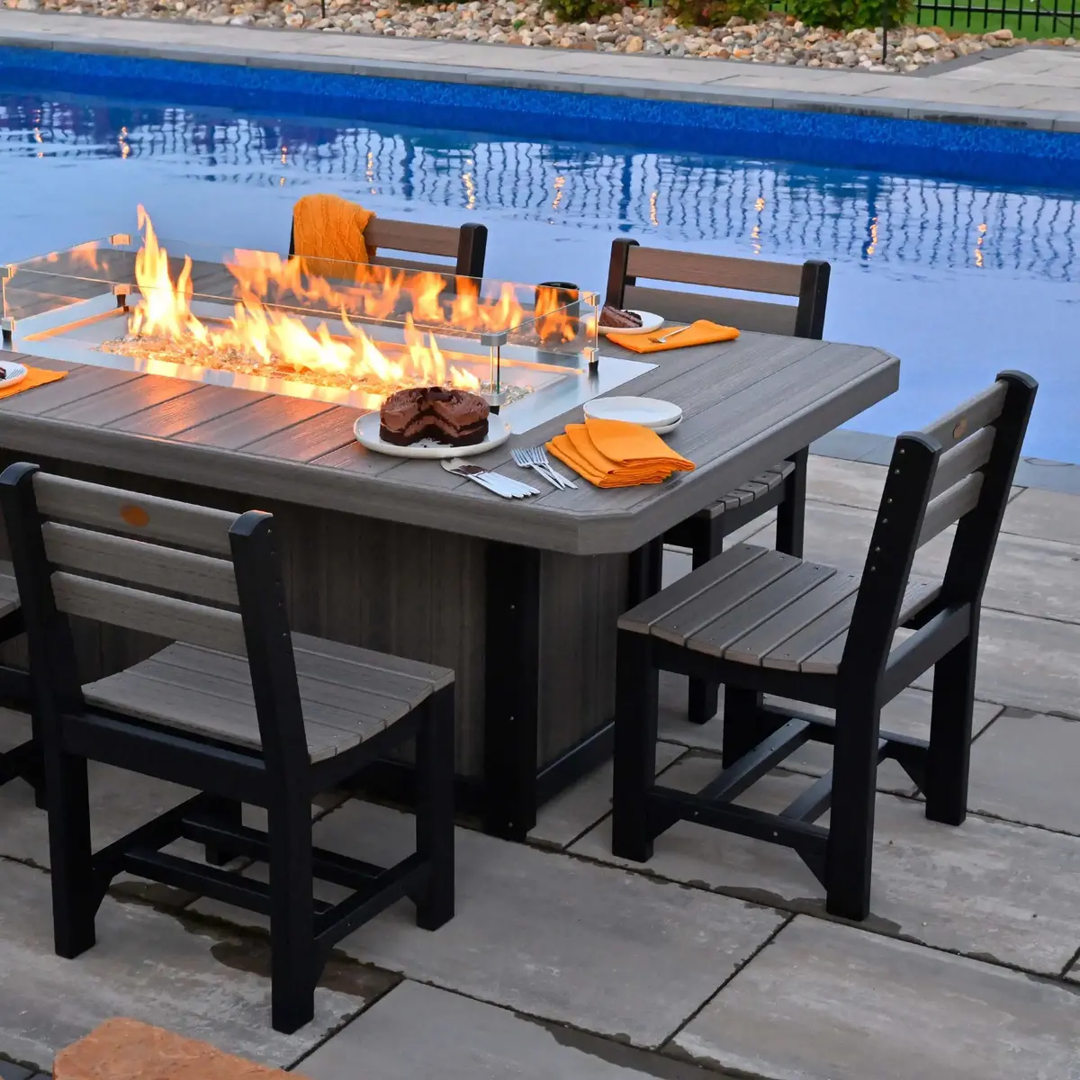 Lumin Fire Pit 79" Rectangular Table From Luxcraft 1