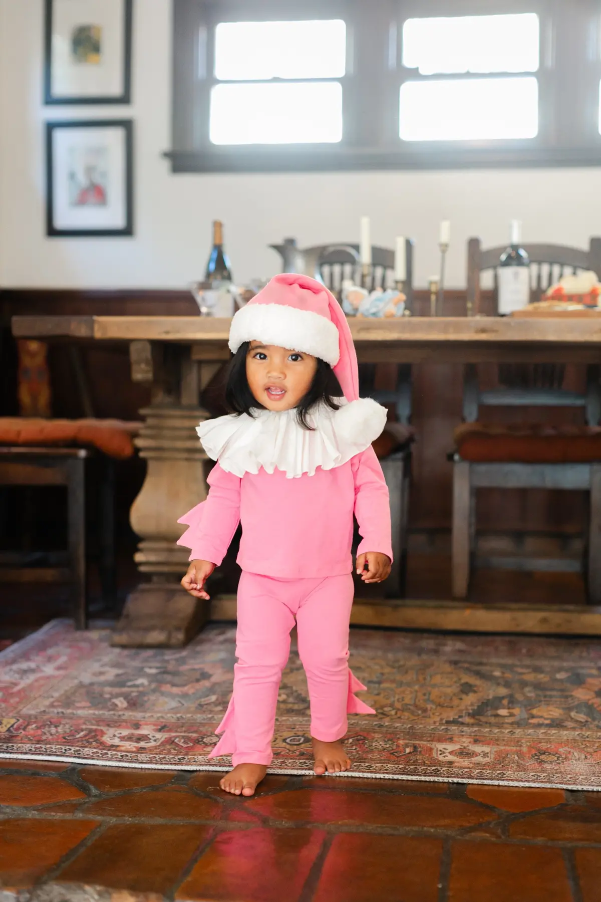 Band Of The Wild Pink Holiday Elf Pajama Costume 3