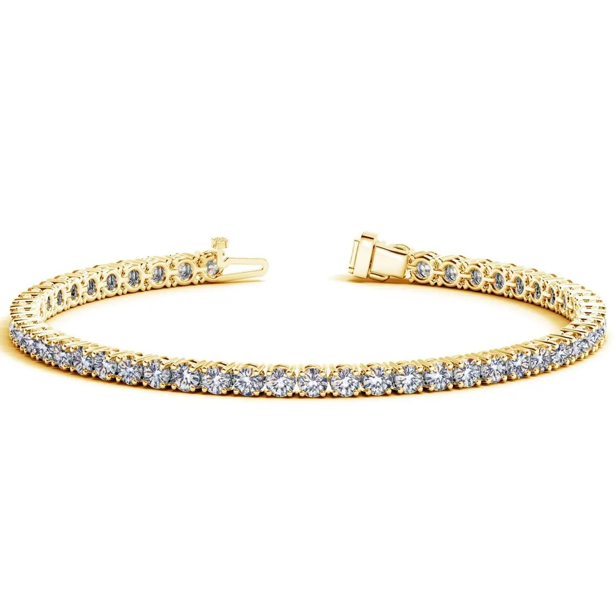 Lab Grown Round Diamond Tennis Bracelet In 14K Yellow Gold (7 Cctw F/G  Vs2/Si1) 1