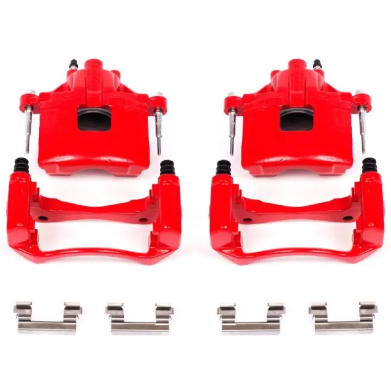 Power Stop Red Front Caliper Kit With Mounting Brackets For 2000–2005 Buick Lesabre 1