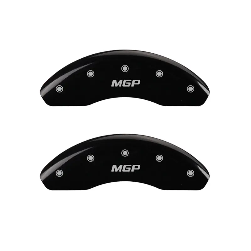 Mgp Engraved 4-Piece Caliper Cover Set – Black Finish With Silver Accent, Front & Rear Fitment 1