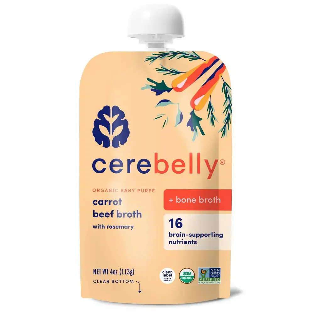 Cerebelly Organic Puree Carrot Broth (Pack Of 6-4 Oz) 1