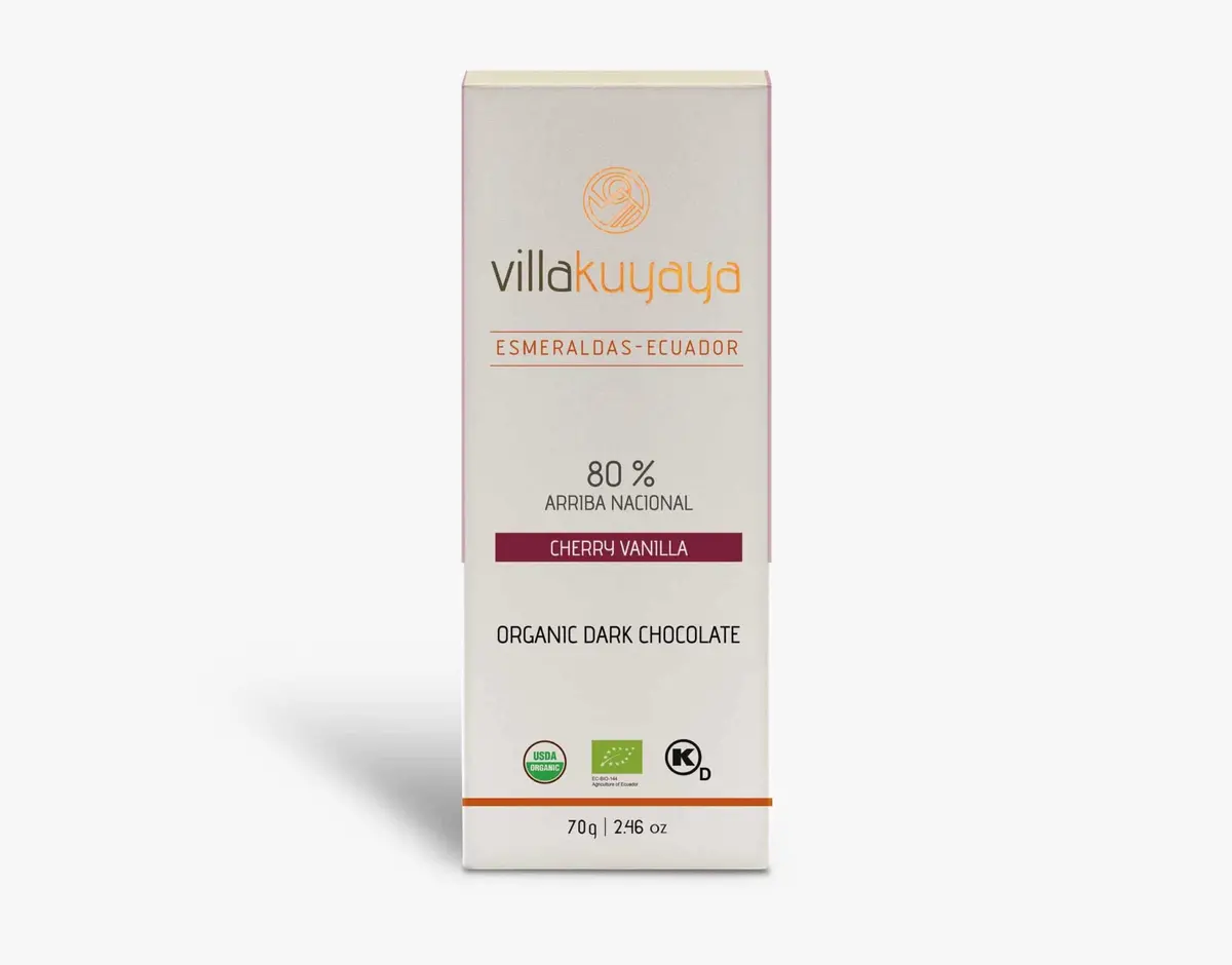 Villakuyaya Organic Dark Chocolate Cherry Vanilla 80% (10 Pack) 1