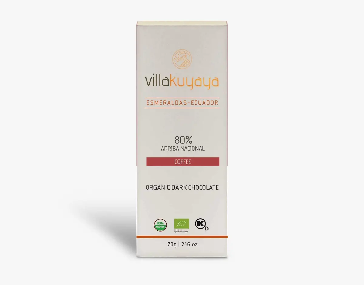 Villakuyaya Organic Dark Chocolate Coffee 80% (10 Pack) 1