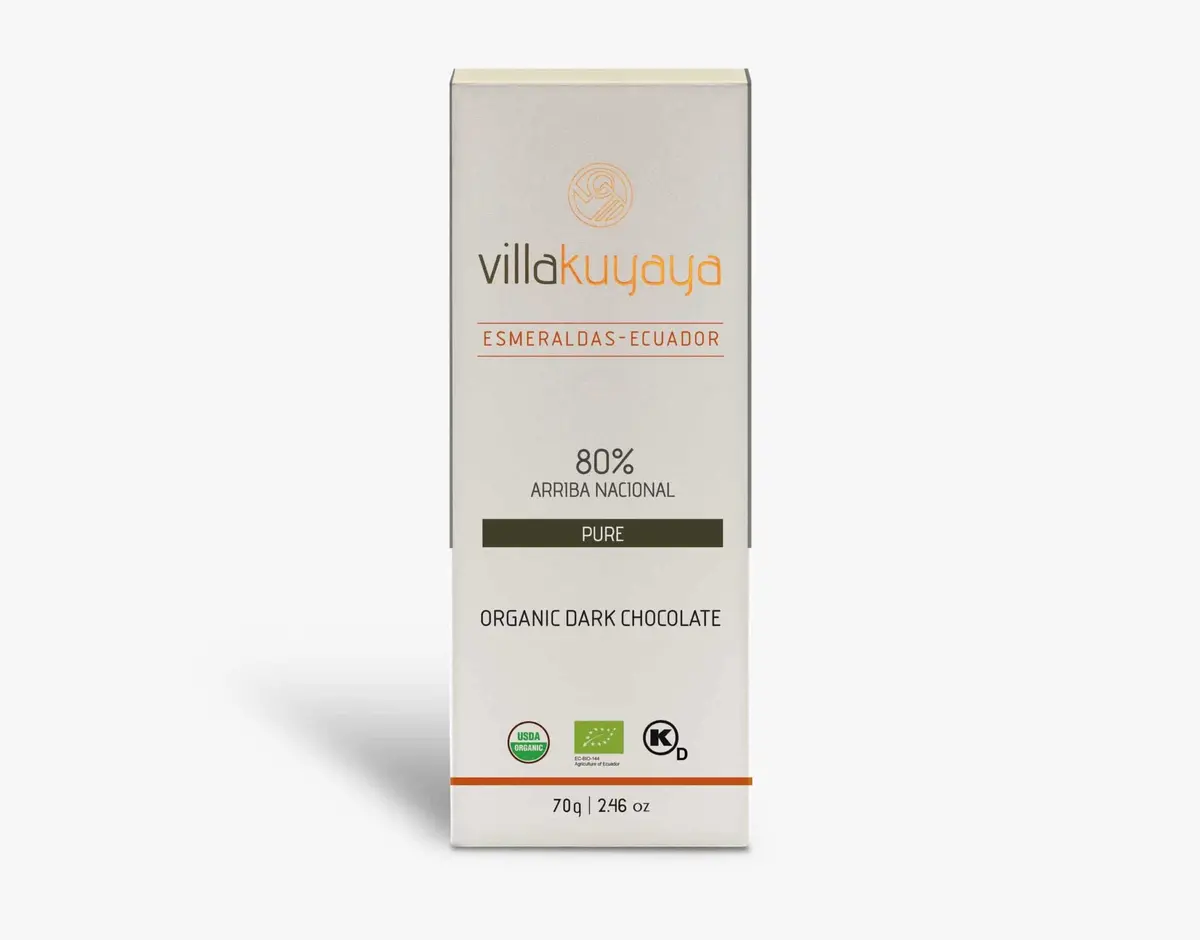 Villakuyaya Organic Dark Chocolate Single Origin 80% Pure (10 Pack) 1