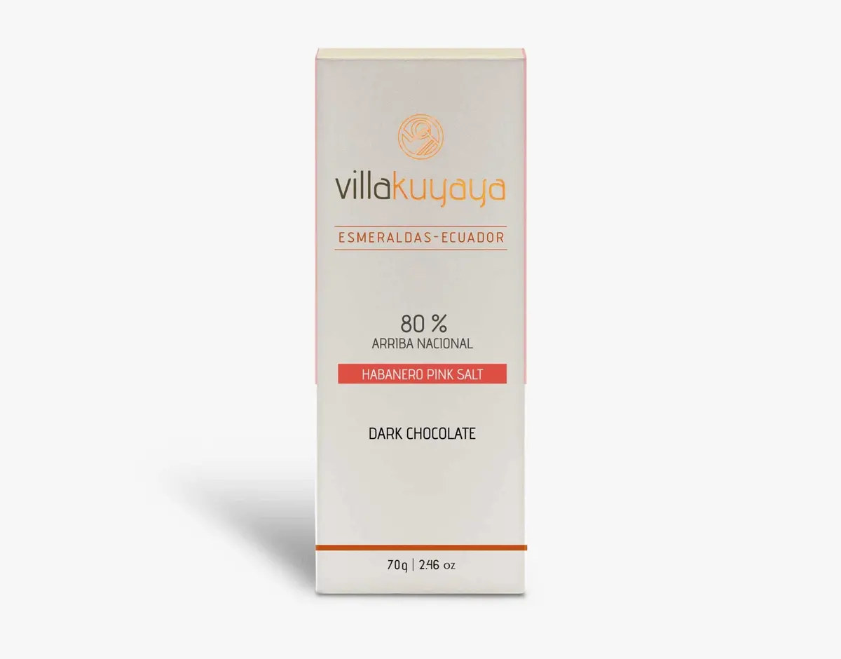 Villakuyaya Organic Dark Chocolate Habanero Pink Salt 80% (10 Pack) 1