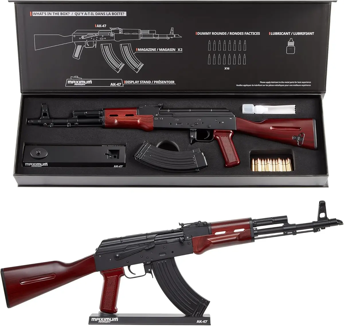 1:1.67 Scale Miniature Ak47 Diecast Metal Model - Wood 1