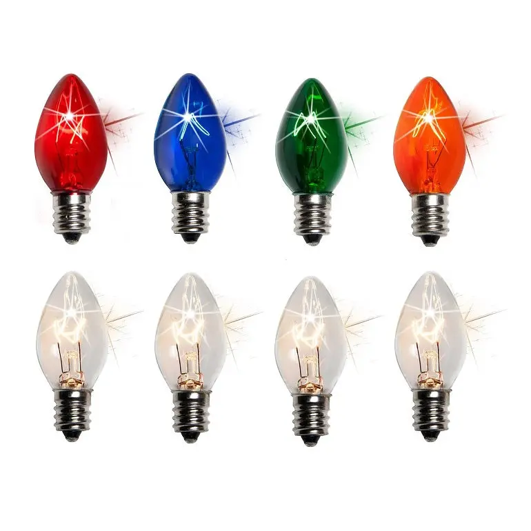 Replacement C7 Transparent Twinkle Bulbs 1
