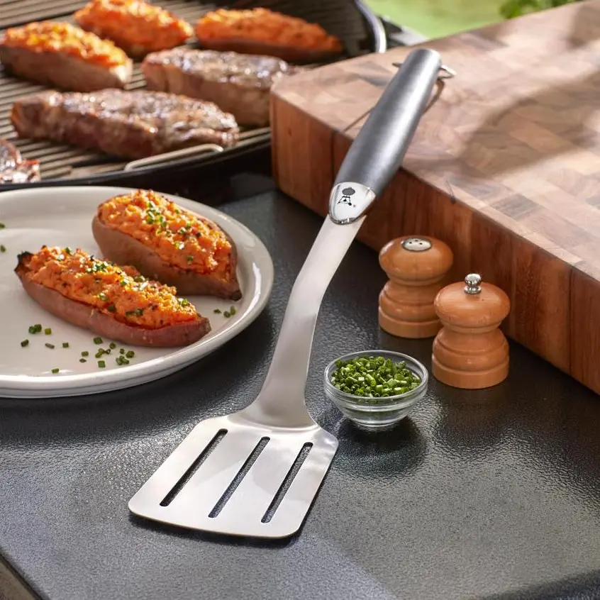Premium Weber Stainless Steel Bbq Spatula With Non-Slip Grip 1