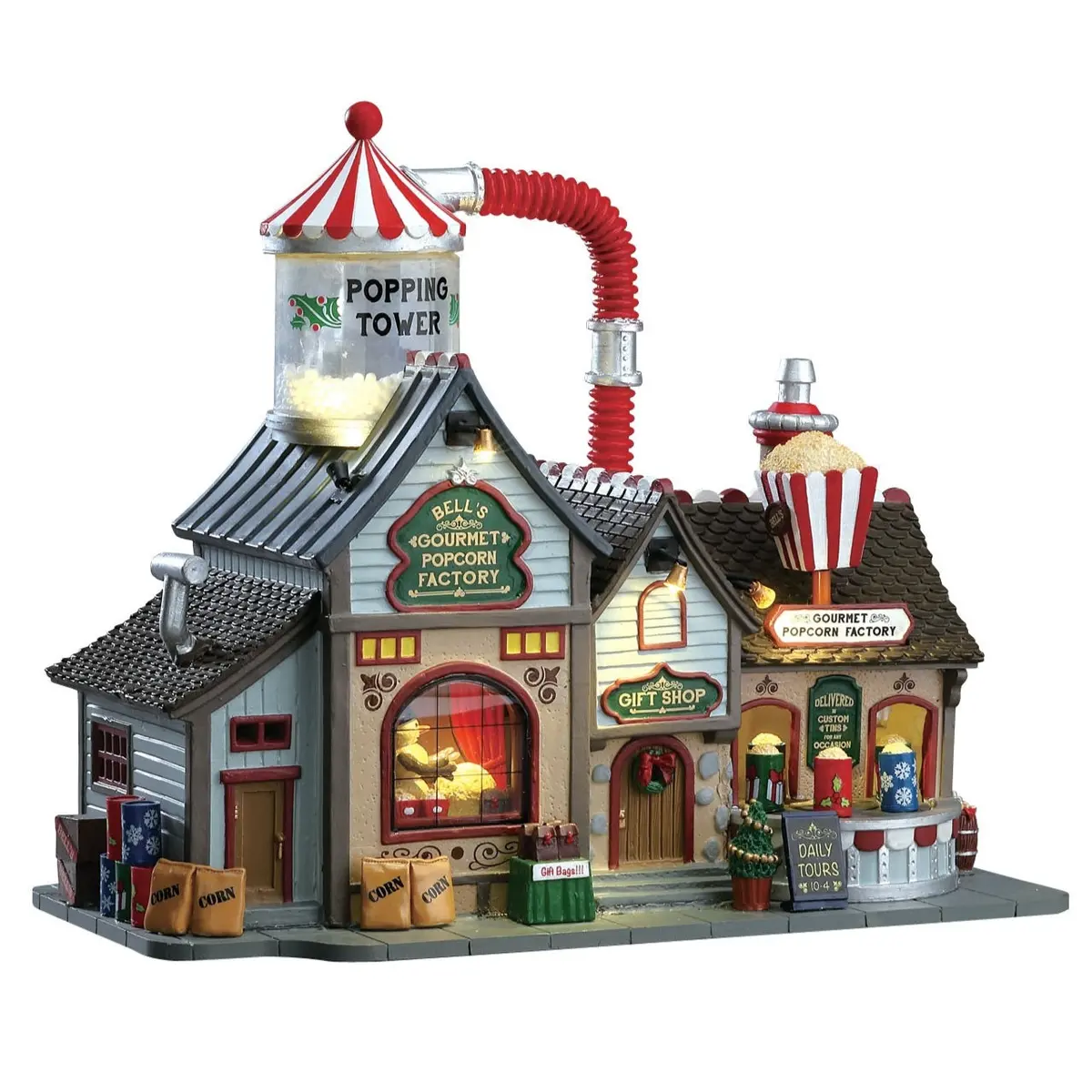 Lemax Caddington Village Sights & Sounds: Bell's Gourmet Popcorn Factory #75188 1