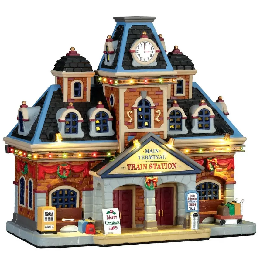 Lemax Caddington Village Lighted Building: Main Terminal Train Station #75194 1