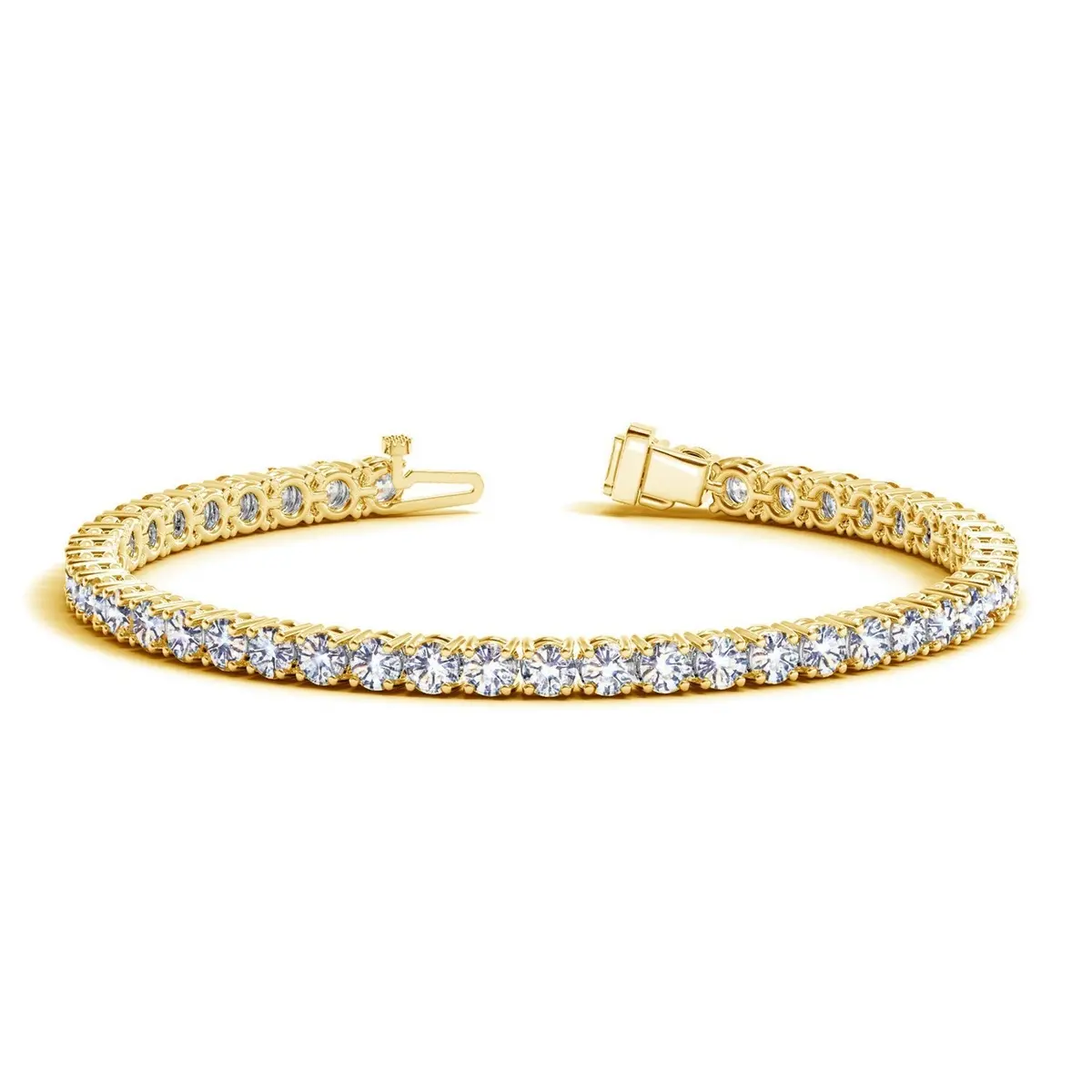 Lab Grown Round Diamond Tennis Bracelet In 14K Yellow Gold (8 Cctw F/G  Vs2/Si1) 1