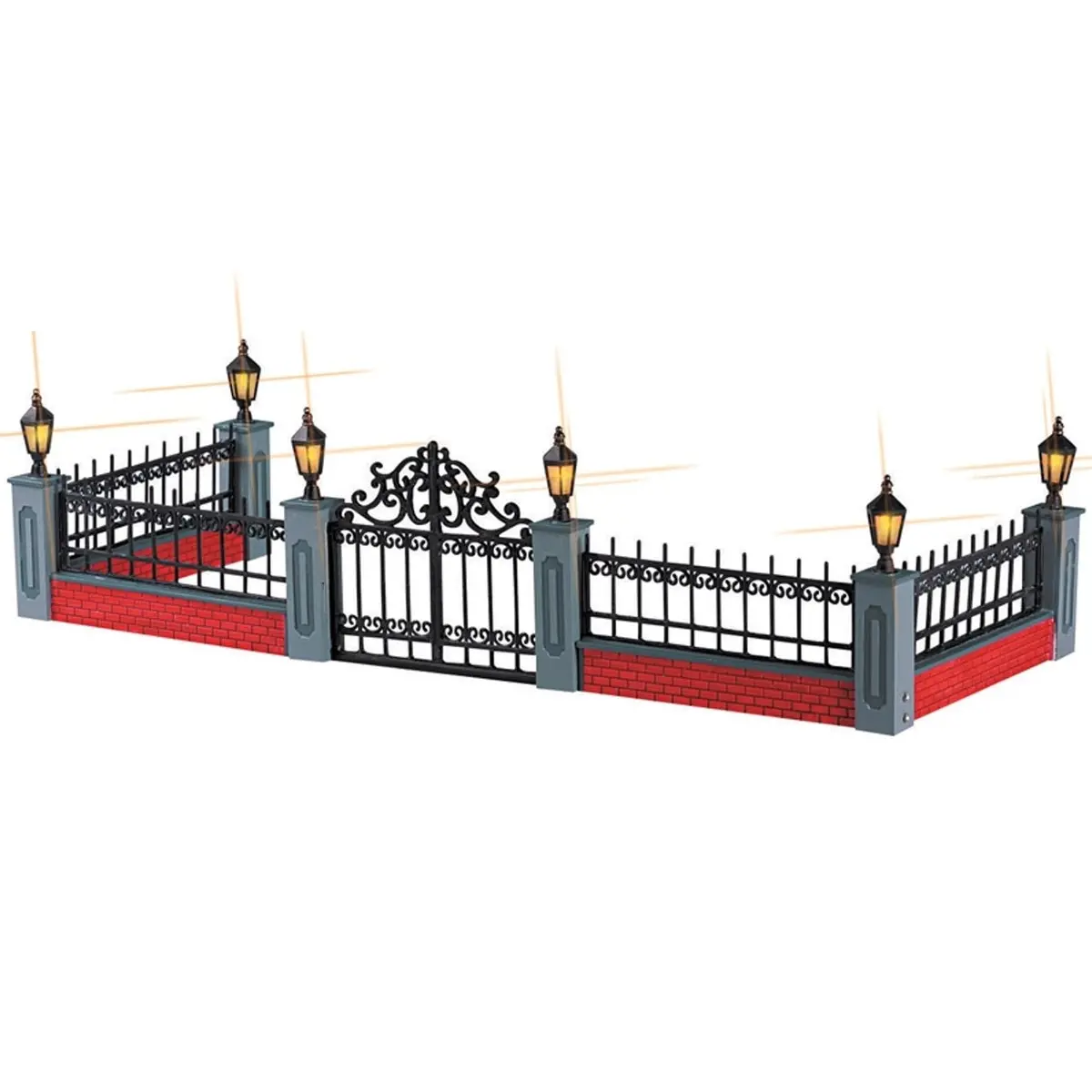 Lemax General Collectibles Landscaping: Lighted Wrought Iron Fence, Set Of 5 #54303 1
