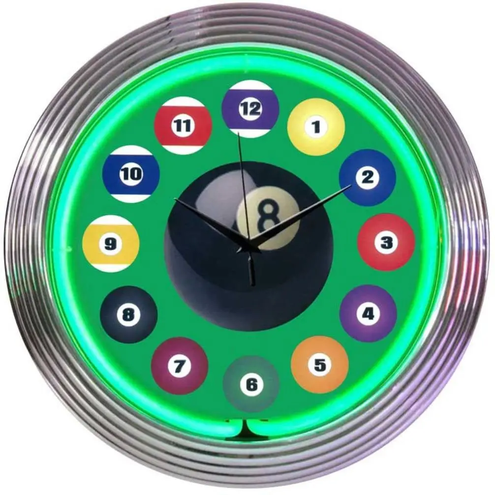 Neonetics Billiard Ball Green Neon Clock 1