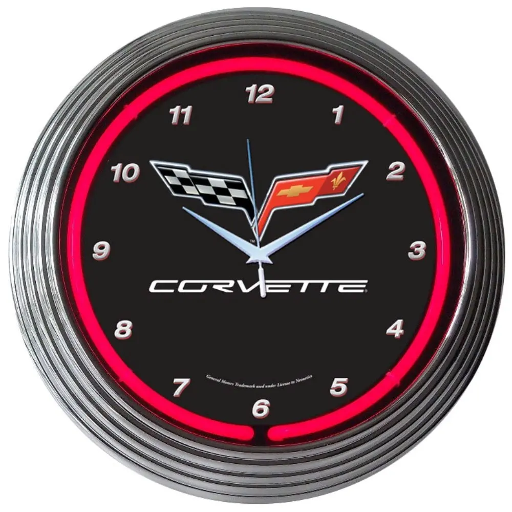 Neonetics Corvette C6 Neon Clock 1