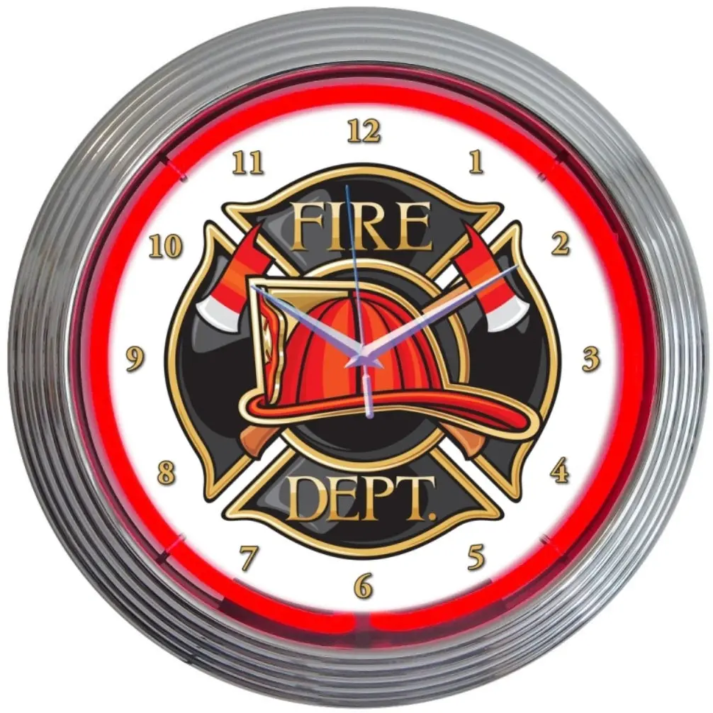 Neonetics Fire Department Neon Clock 1