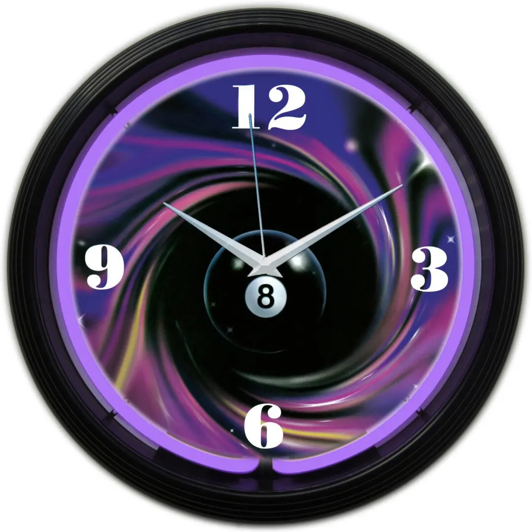Neonetics Eight Ball Swirl Neon Clock 1