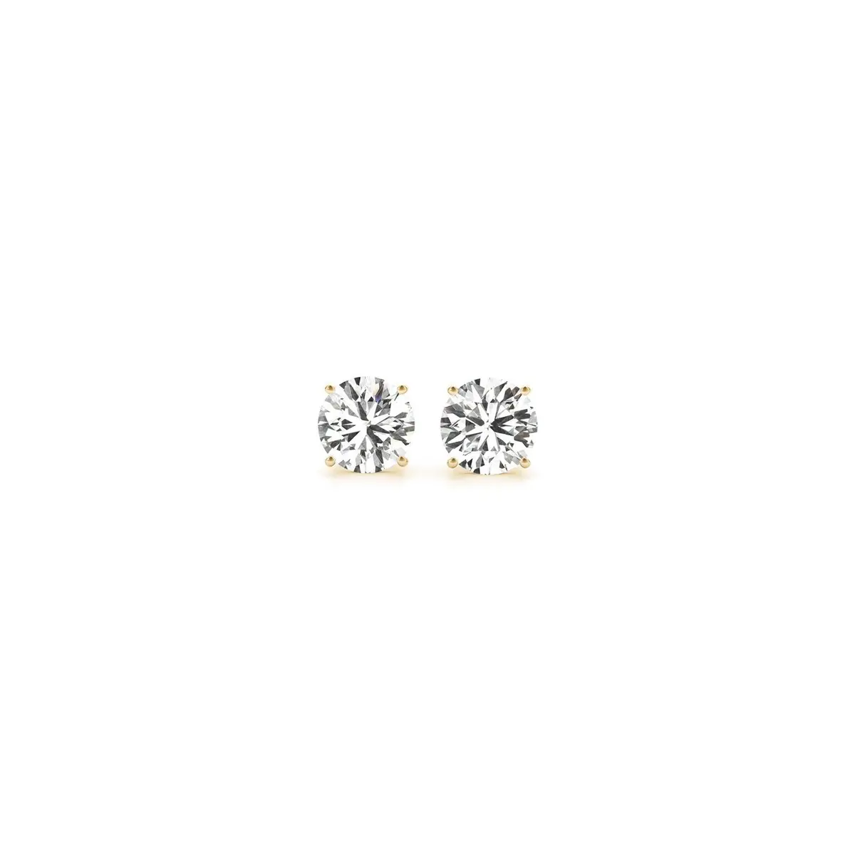 1/2 Cttw Lab Grown Round Diamond Stud Earrings 14K Yellow Gold (G/Vs2) 1