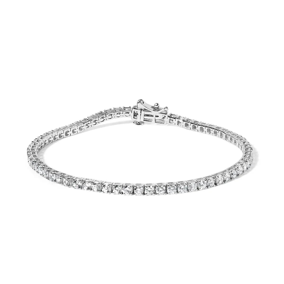 14K White Gold 4.0 Cttw Classic Lab-Grown Diamond Tennis Bracelet (F-G Color, Vs2-Si1 Clarity) - 7" Inches 1