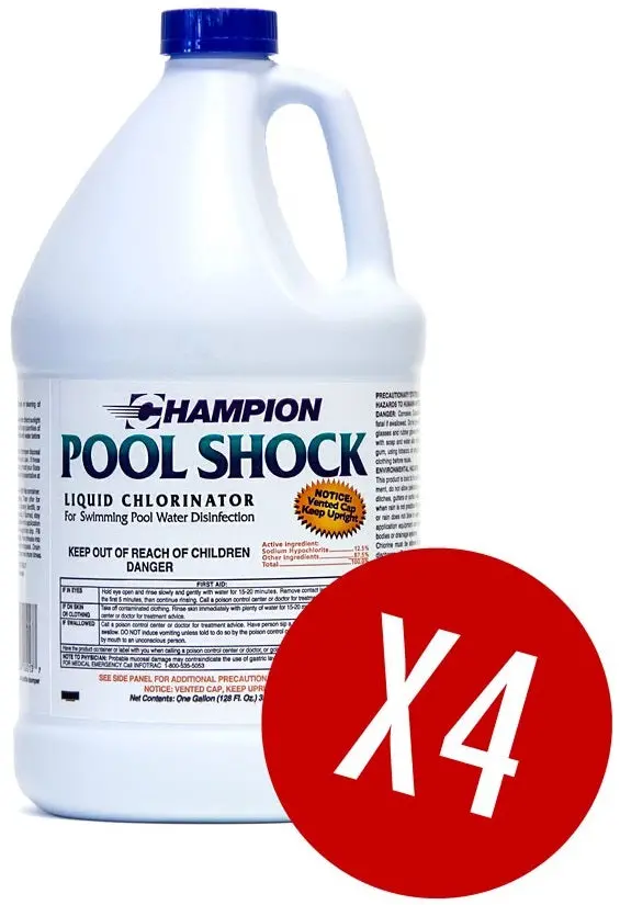 Champion 12.5% Liquid Chlorine Pool Shock - Case Of 4 1