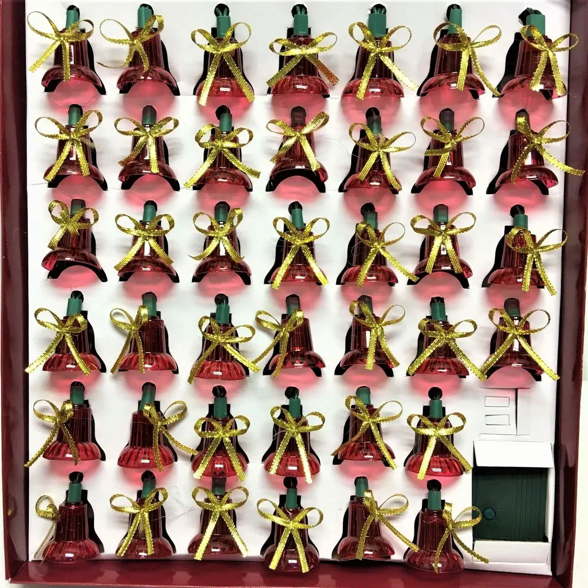 40 Musical Red Bell Lights With Gold Bows 1