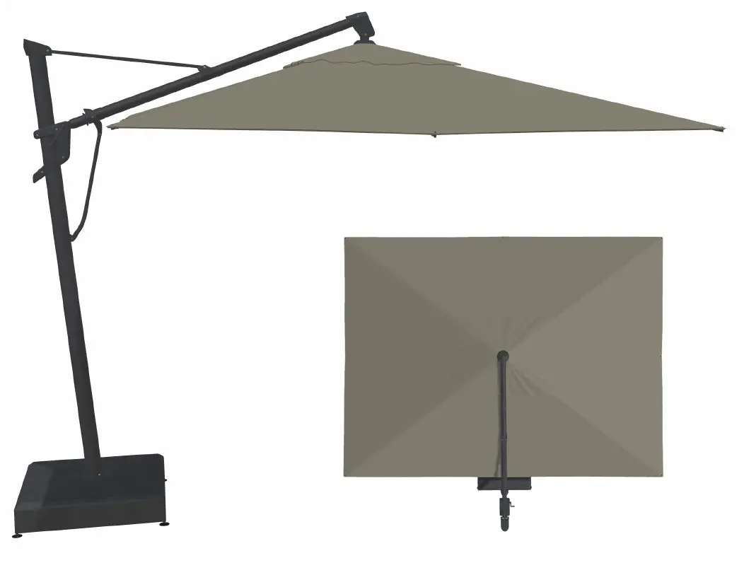 10' X 13' Akz+ Rectangular Cantilever Black Frame Boulder Canopy Umbrella 1