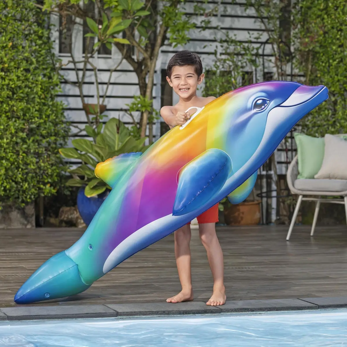 Dolphin Daydream™ Ride-On Pool Float 1