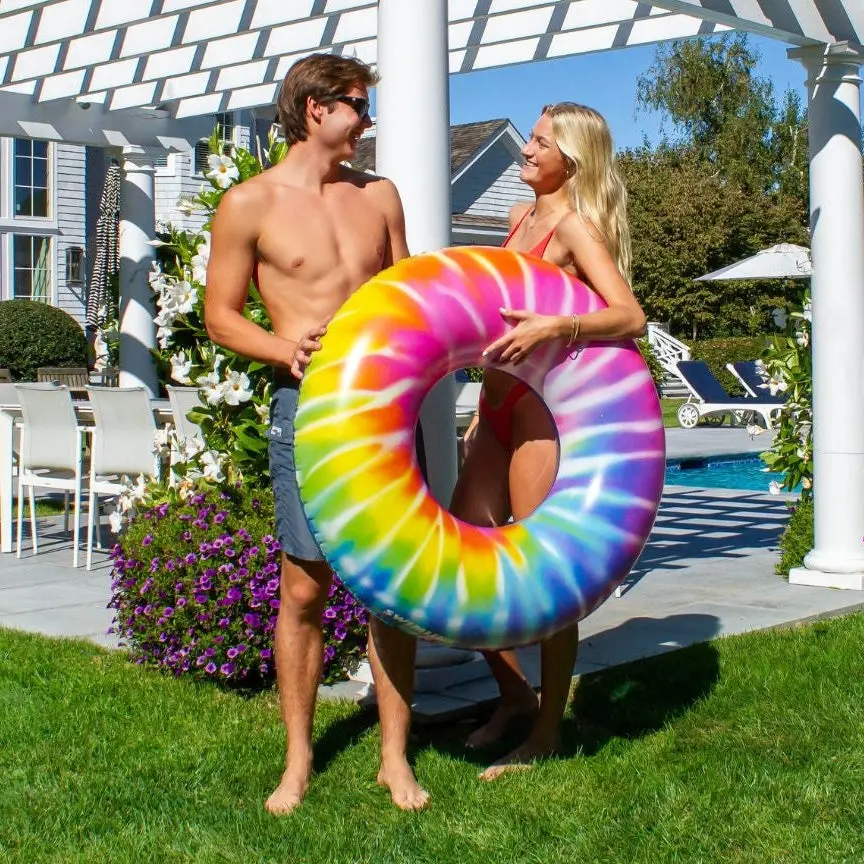 36.5" Spiral Tie Dye Swim Ring From Swimline 1