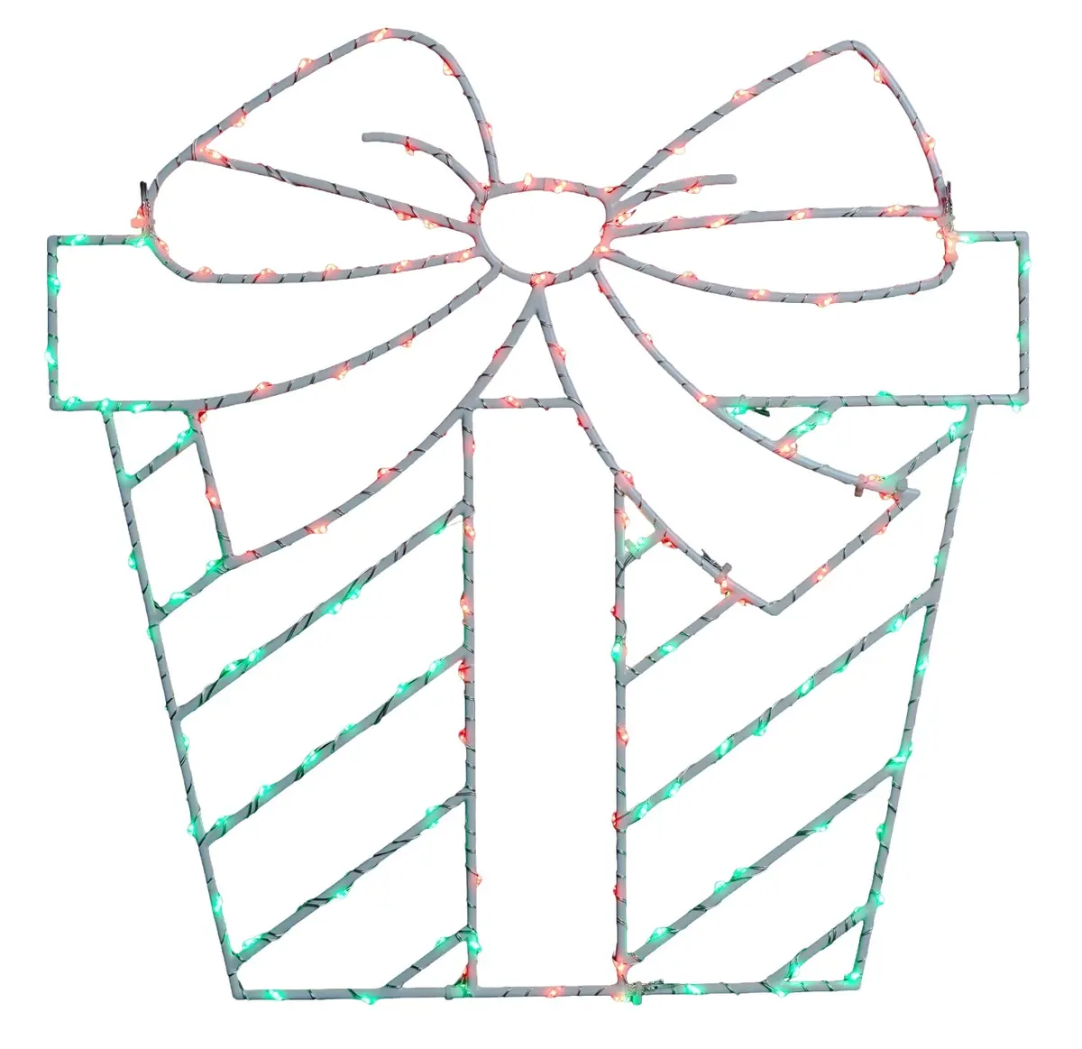 15" Red & Green Led Present Silhouette Decoration 2