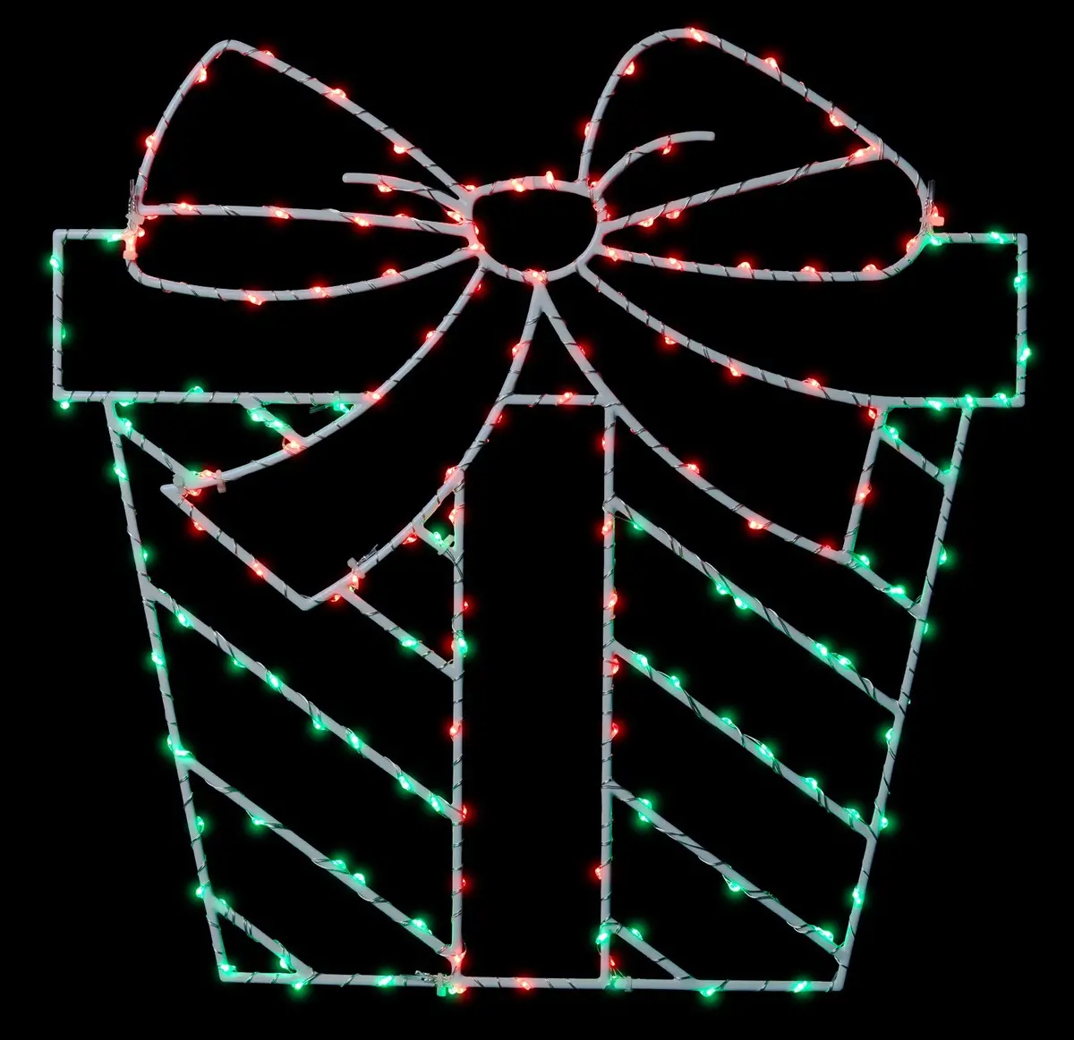 15" Red & Green Led Present Silhouette Decoration 1
