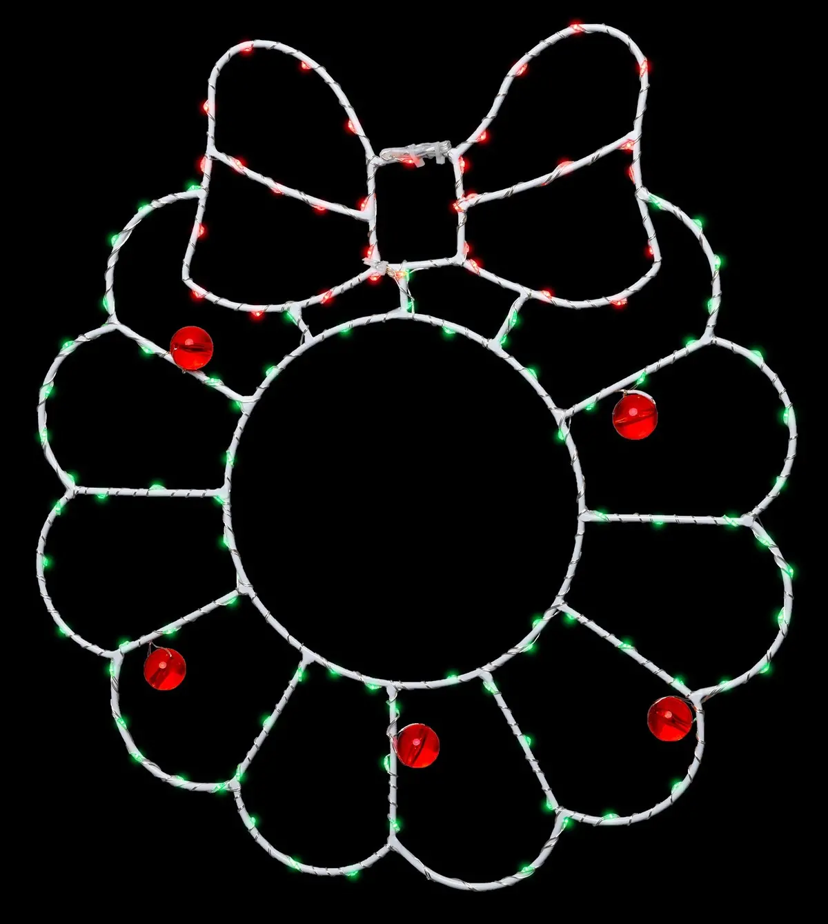 15" Led Wreath With Bow Silhouette Decoration 1