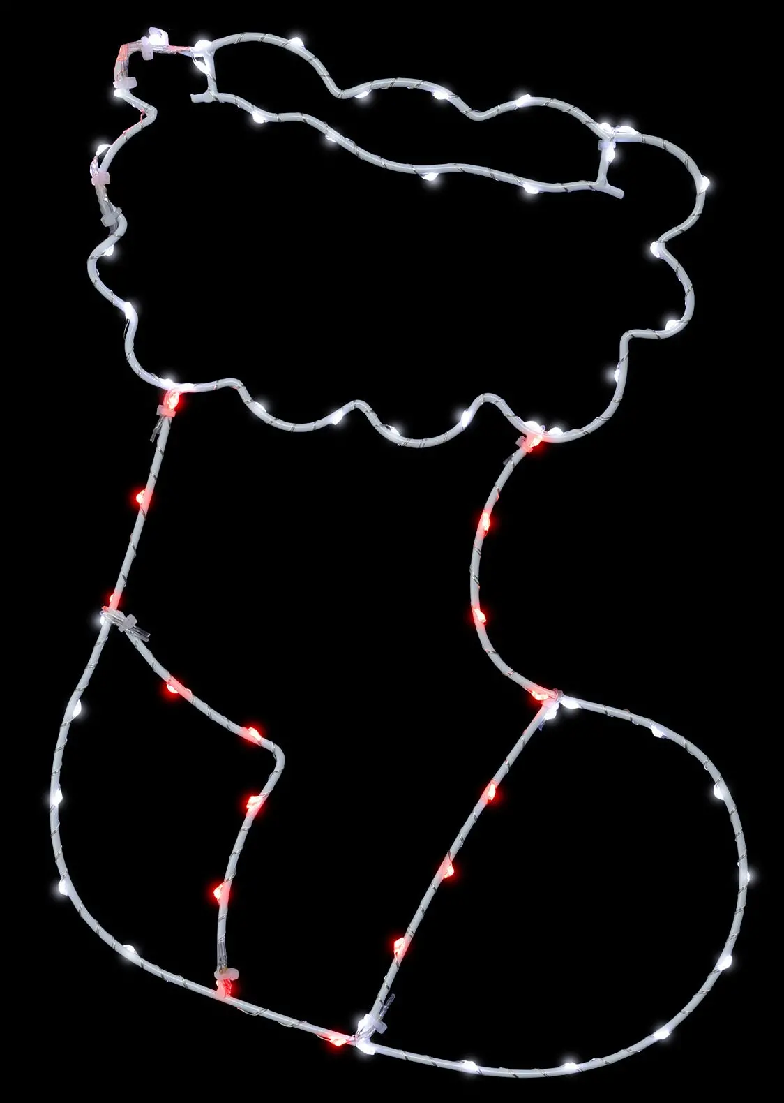 15" Red & White Led Stocking Silhouette Decoration 1