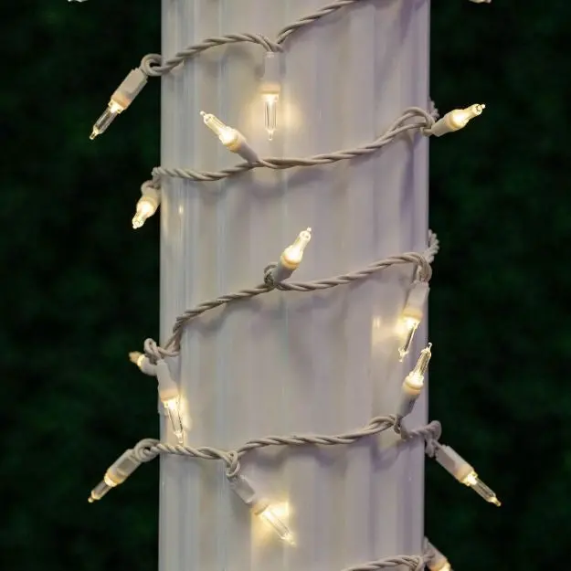 Set Of 100 Warm White Classic T5 Mini Lights On A White Wire 1