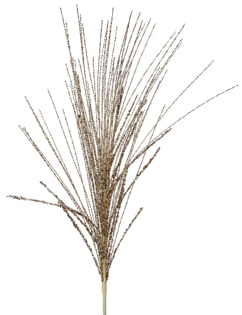 38" Twisted Metallic Champagne Gold Grass Spray 1