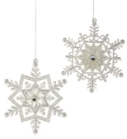 5" Silver Snowflake Ornament 1