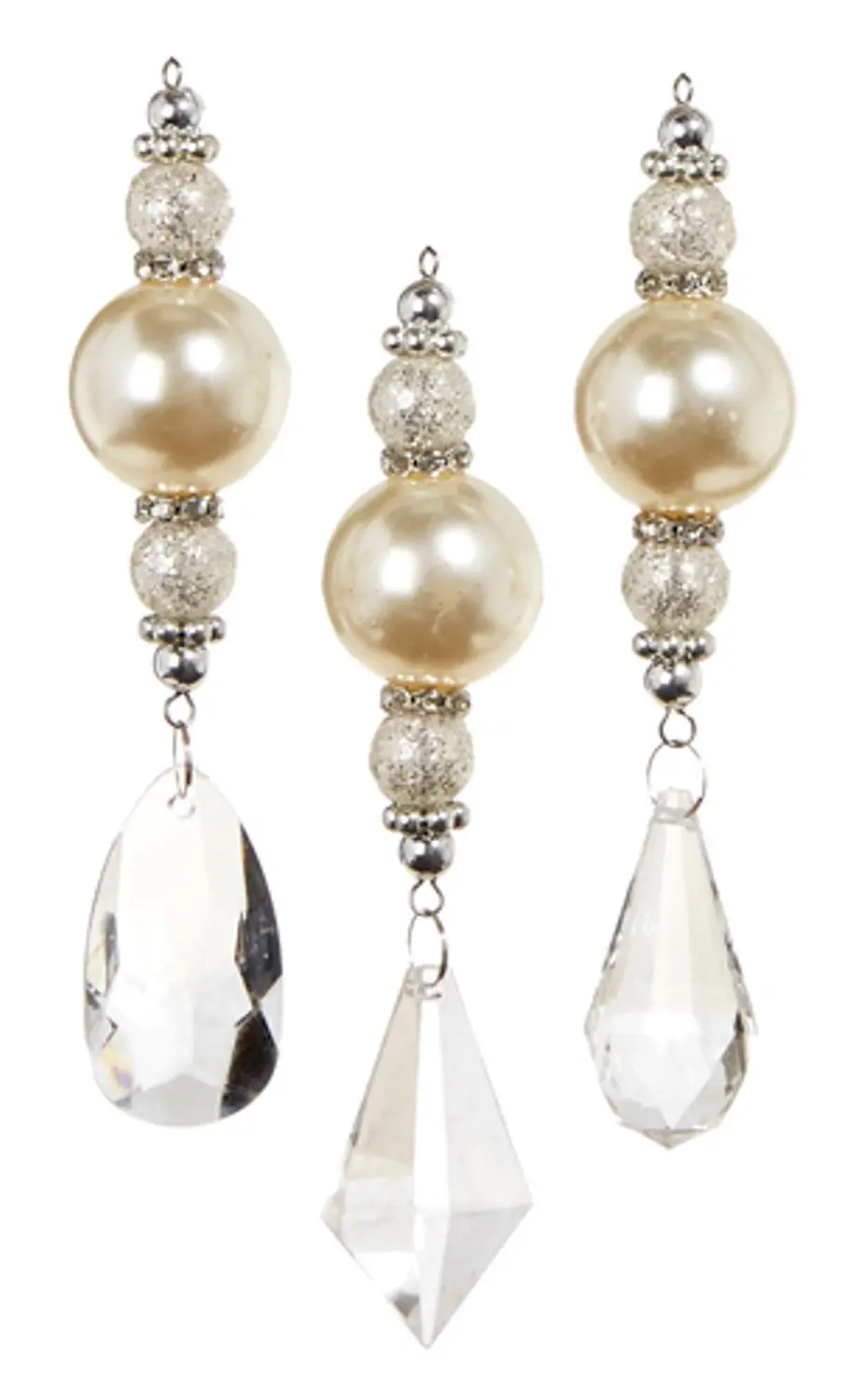 5.75" Crystal Pearl Drop Ornament 1