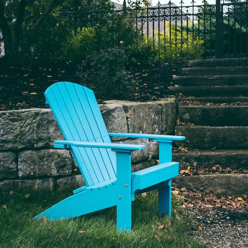 Aruba Blue Folding Adirondack Chair From Luxcraft 1