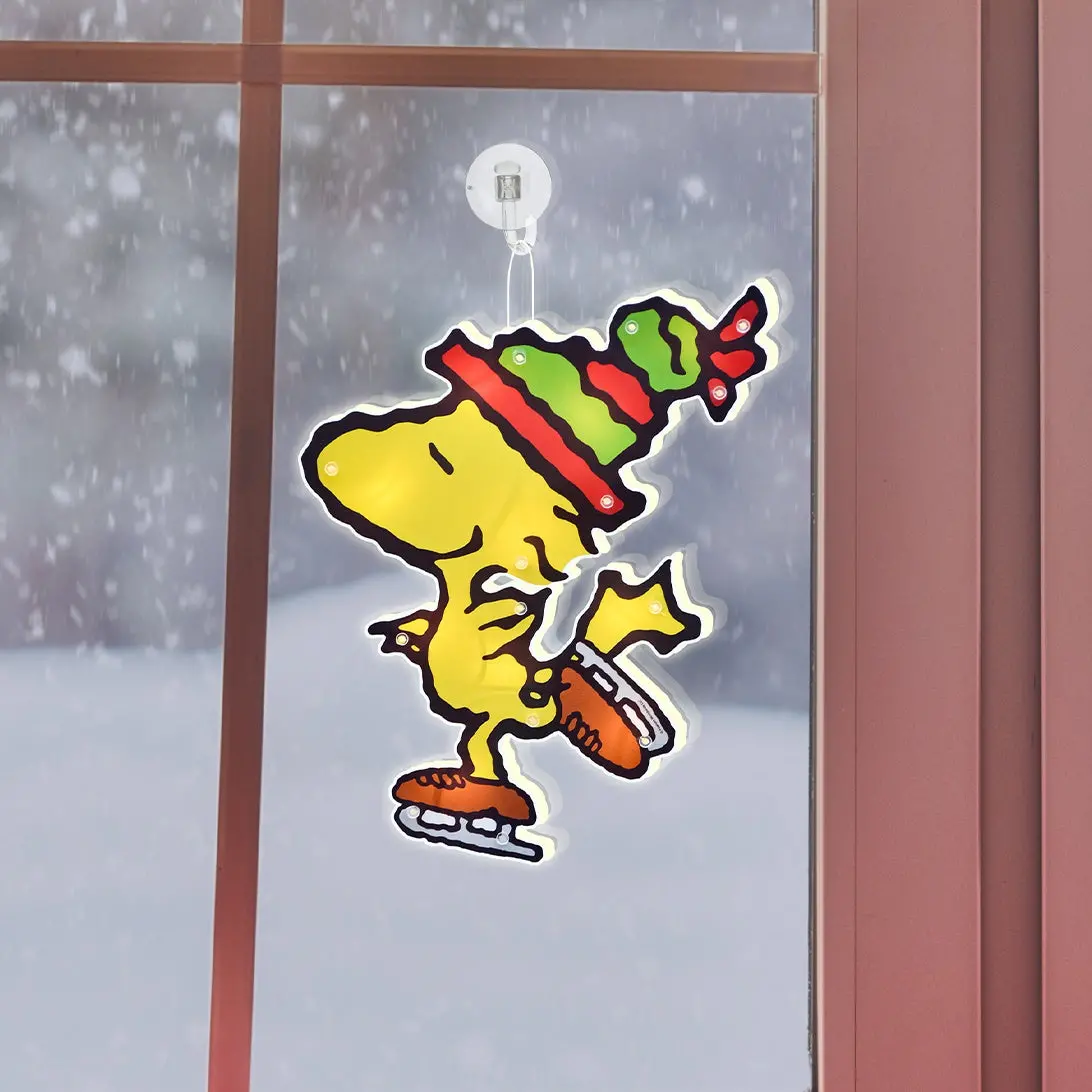 12" Peanuts® Woodstock Led Holiday Window Hanging 1