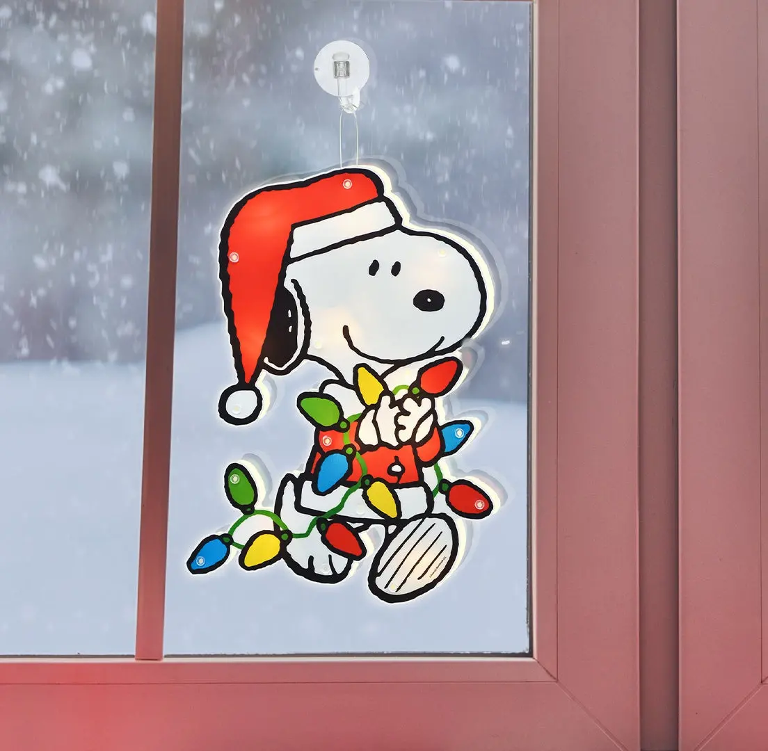 12" Peanuts® Snoopy Led Holiday Window Hanging 1