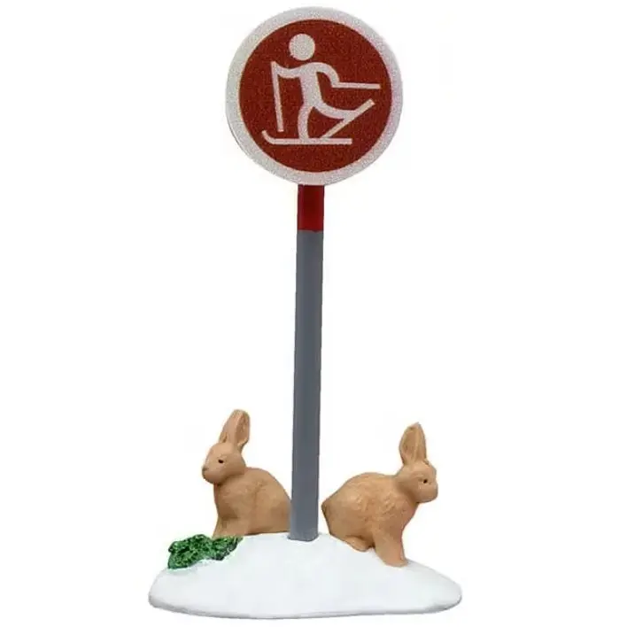 Lemax Vail Village Accessory: Cross Country Ski Sign #54468 2