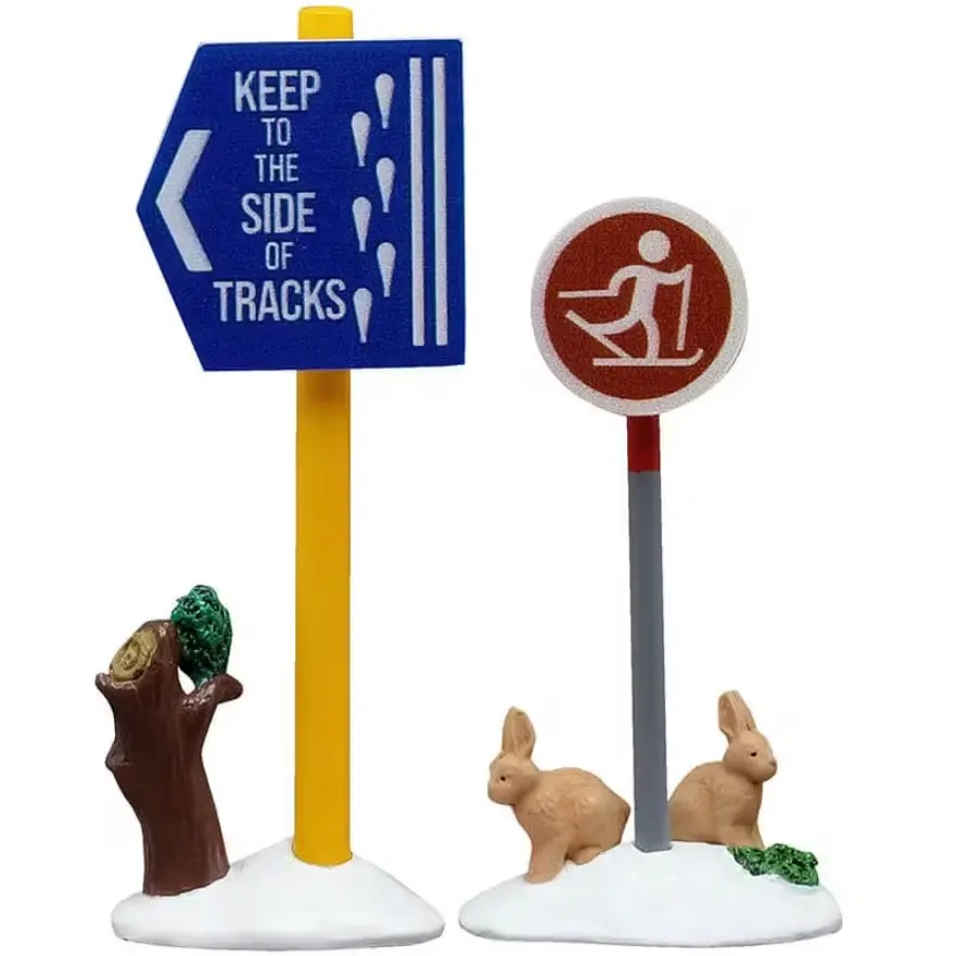 Lemax Vail Village Accessory: Cross Country Ski Sign #54468 1